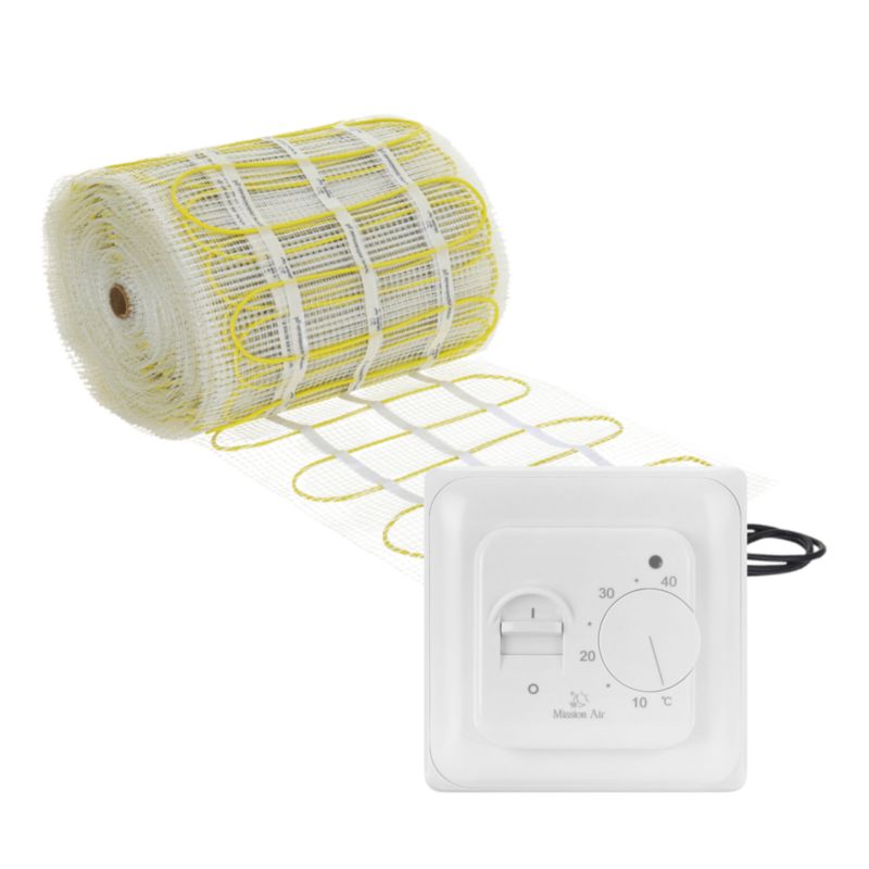 Zestaw mat grzewczych pod płytki Mission Air MA-160 20m² + Aries Biały 1szt