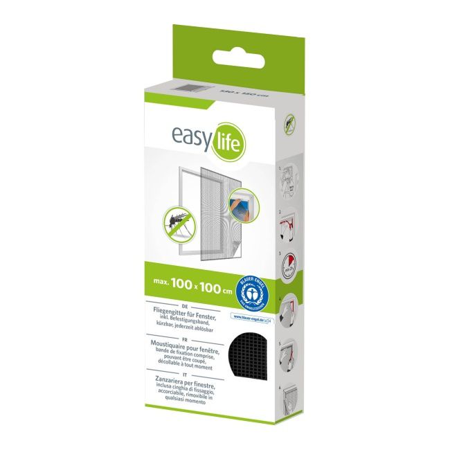 Moskitiera okienna 100 x 100 cm czarna