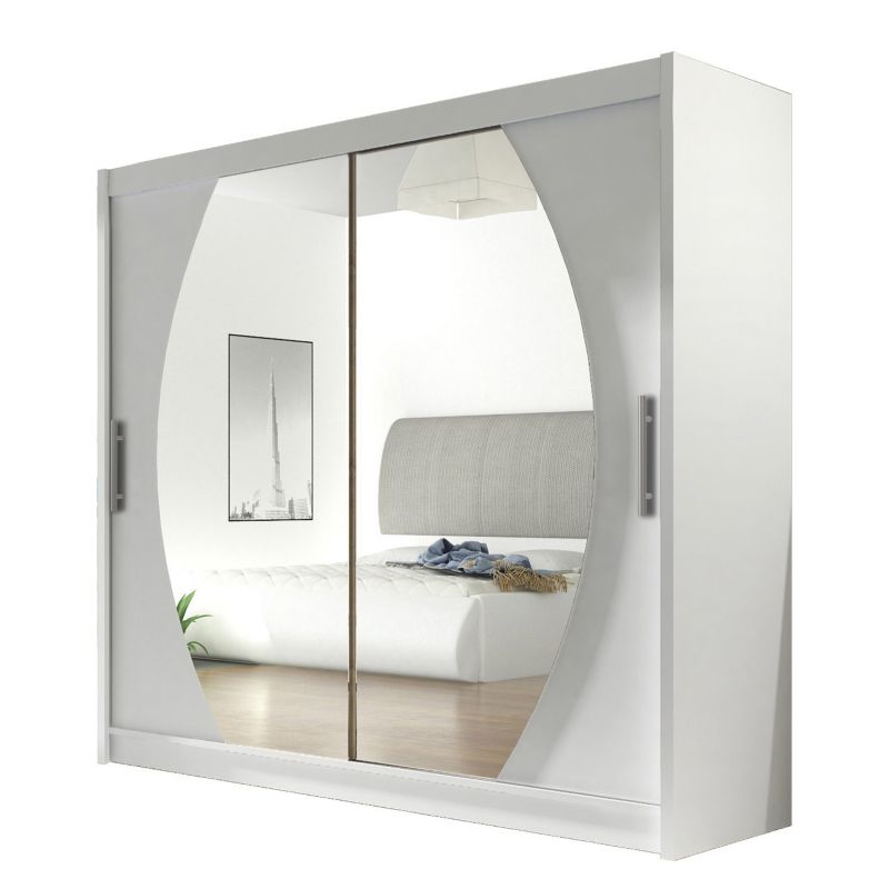 Szafa MIRJAN 24 z drzwiami przesuwnymi London IV biały/lustro 1 szt.