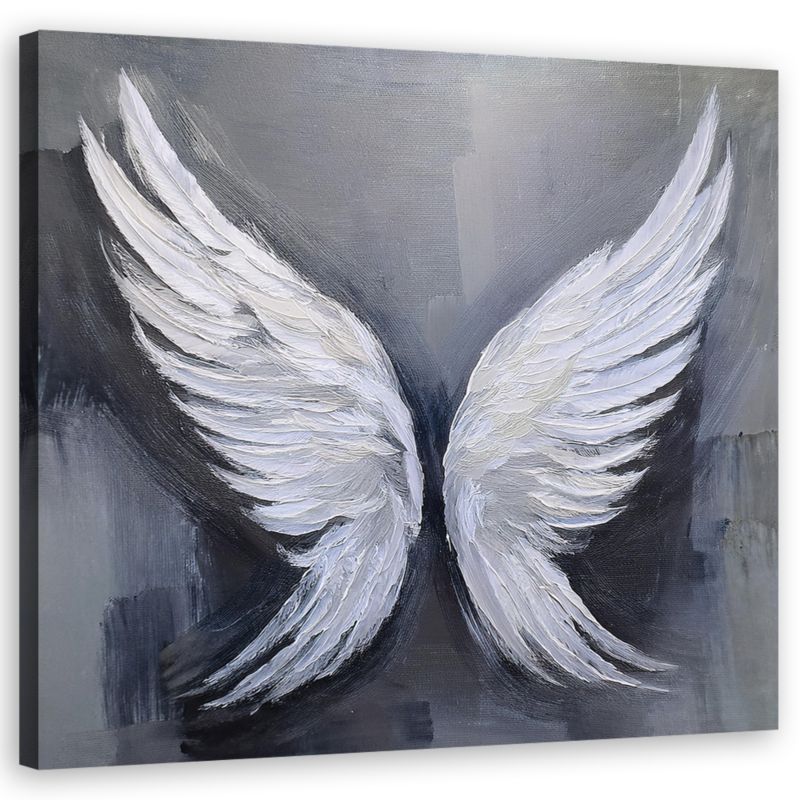 Obraz dekoracja do salonu Feeby Skrzydła Retro Vintage Szary 40x40 cm 1szt