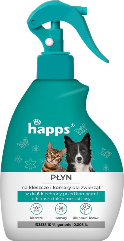 Płyn na kleszcze i komary dla zwierząt Happs 200 ml