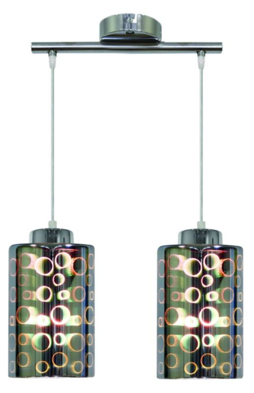 Lampa sufitowa Candellux Nocturno chromowana-czarna wym: 115 x 44 x 12 cm 2xE27 x 40W 1 szt.