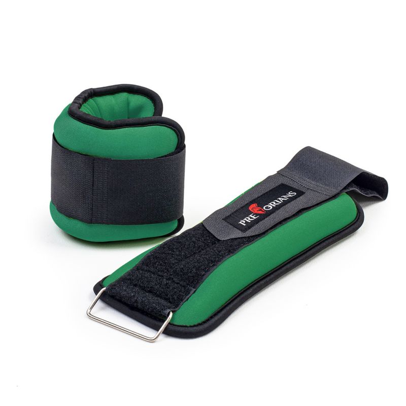 Ciężarki na ręce i nogi Pretorians obciążniki 2x1 kg na trening siłowy fitness zielone zestaw
