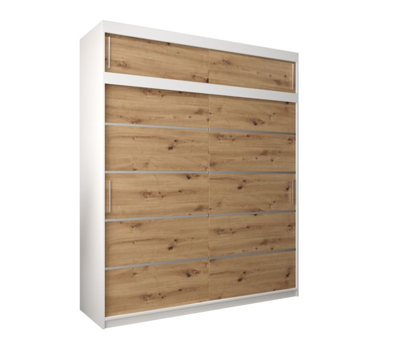 Szafa przesuwna Abiks Verona 1 200 biały + artisan z nadstawką 1 szt.