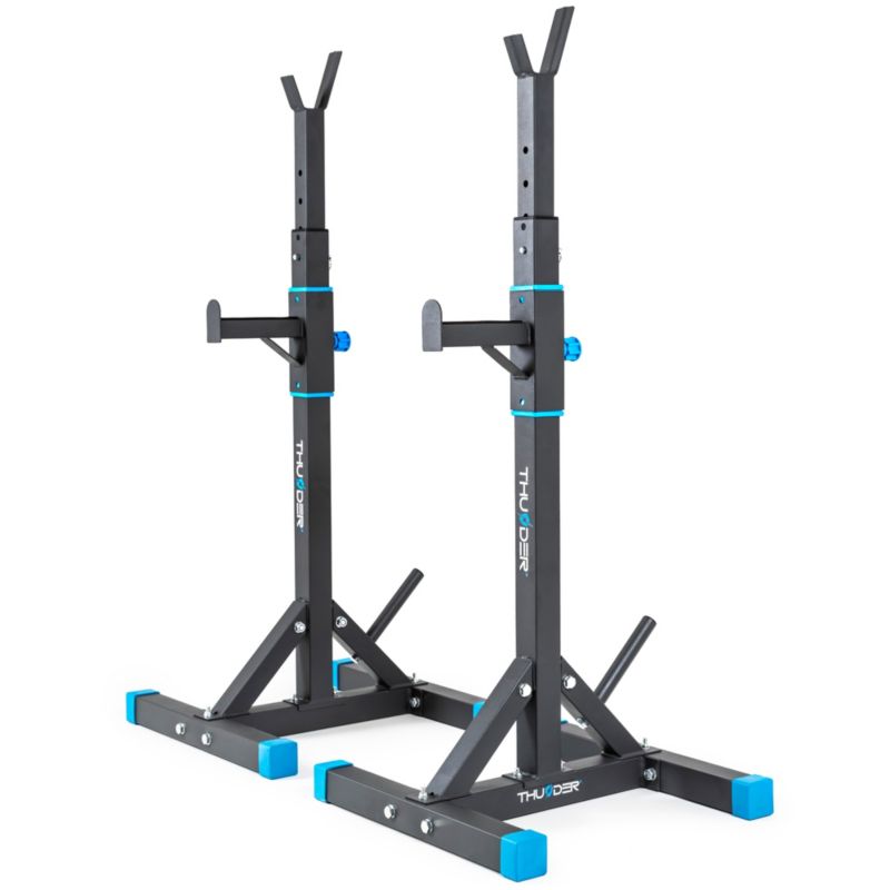 Dwuczęściowy regulowany stojak na sztangę THUNDER PRESA z asekuracją udźwig 200kg 2szt.