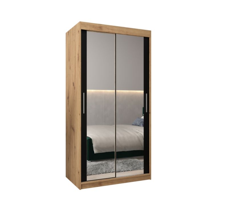 Szafa przesuwna Garderoba Abiks Tokyo 3 100 artisan + czarny 1 szt.