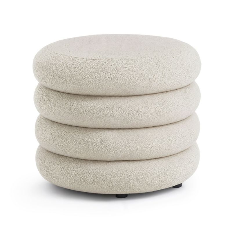 Pufa otwierana ze schowkiem teddy AKORD 55 cm MOLLIS Mglista Biel 1 szt.