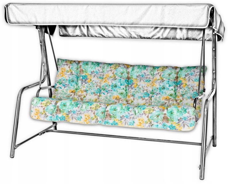 Poduszka na huśtawkę ogrodową AMPO 150 cm niebieski żółty 1 szt.