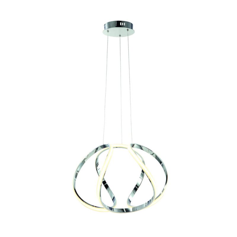 Lampa sufitowa wisząca Milagro Globe 8084 chromowana-biała szerokość 40 cm wbudowany LED 50W 1 szt.