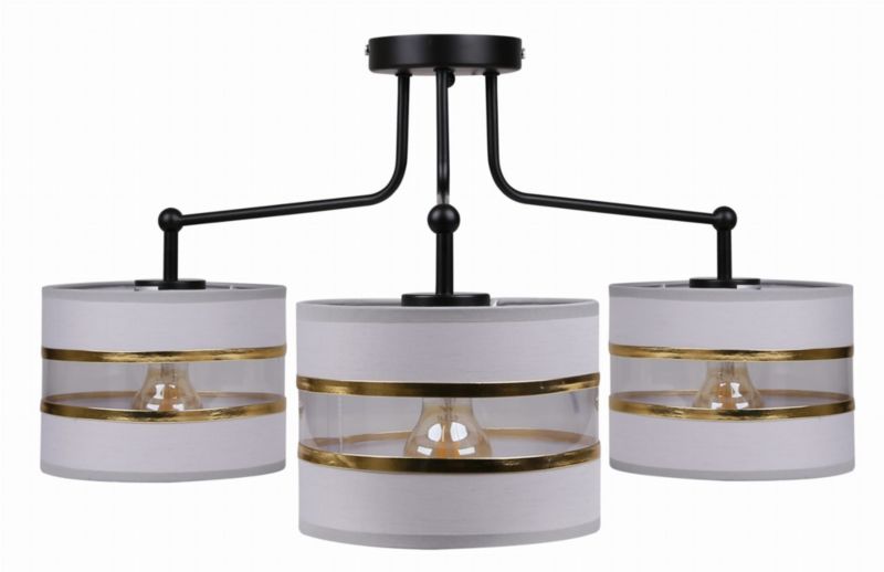 Żyrandol Candellux Andy czarno-biały-złoty wym: 34 x 72 x 72 cm 3xE27 x 40W 1 szt.
