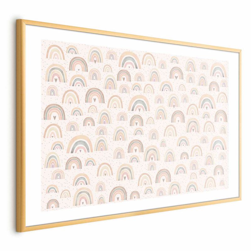 Plakat Artgeist Tęcze i serca 90x60 cm z ramą złotą 1 szt