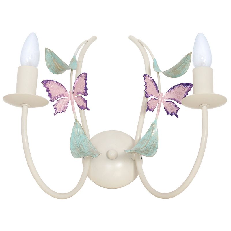 Kinkiet ścienny Luminex Summer kremowo-zielony-fioletowy 2 x E14 x 15W IP20 wym: 35 x 37 x 25 cm - 1 szt.