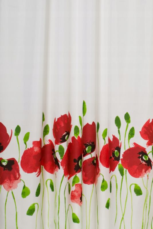 Zasłona prysznicowa Estiva tekstylna 120x200 wzór maki 1 szt.