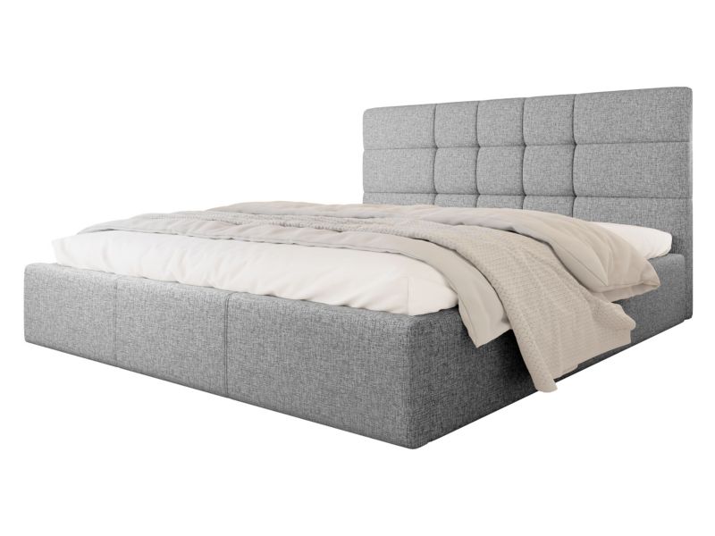 Łóżko tapicerowane MIRJAN 24 Swift stelaż metalowy 160x200 jasny szary 1 szt.