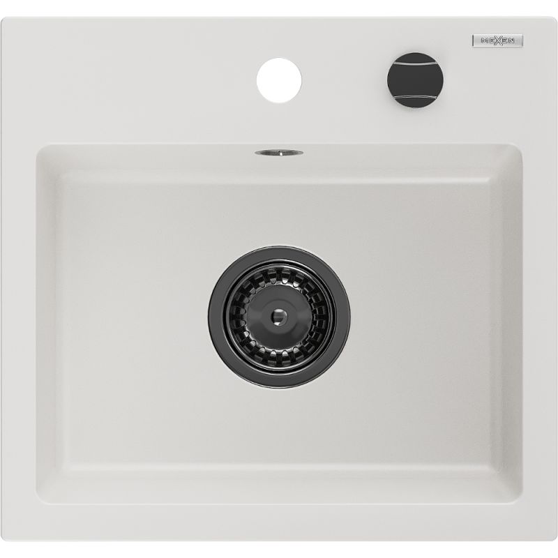 Zlewozmywak wpuszczany Mexen Milo 1-komorowy biały 435x410 mm 6505441000-20-B
