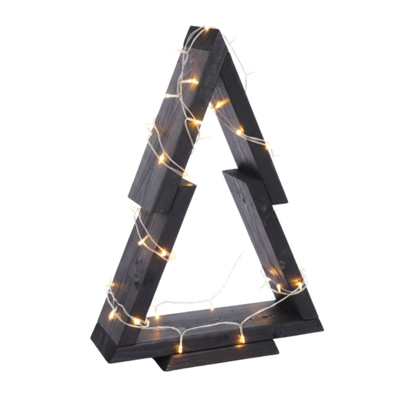 Choinka drewniana stojąca MODO24 43 x 30 cm impregnowana czarna 1 szt