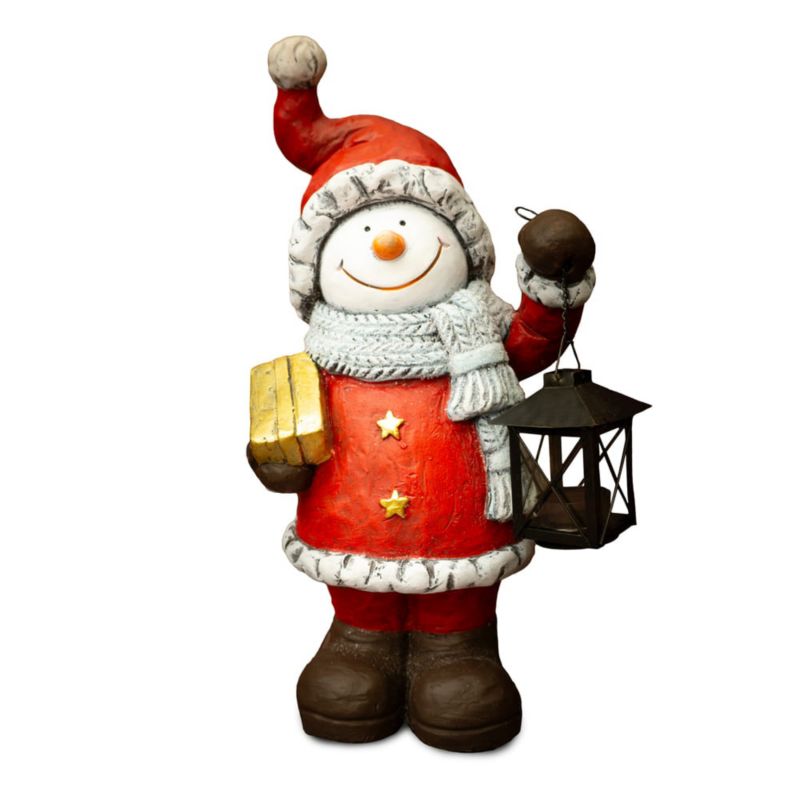 Figurka dekoracyjna bałwanek z latarnią, Solis Decor by Aleksandra Sobota, 43,5 cm, 1 szt.