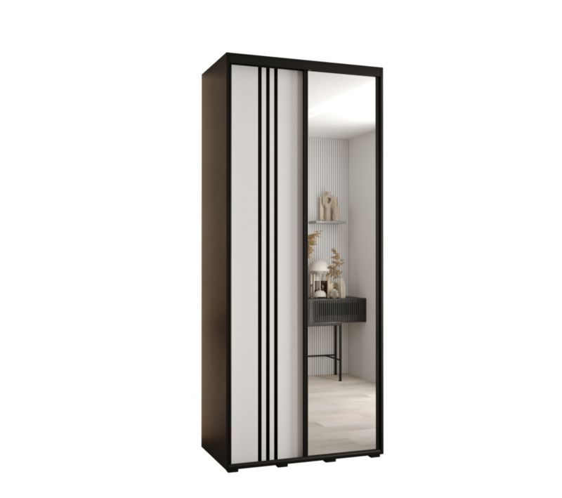 Szafa przesuwna Abiks DAVOS 7 wysoka szer.120cm gł.60cm czarny/biały/czarny 1szt.