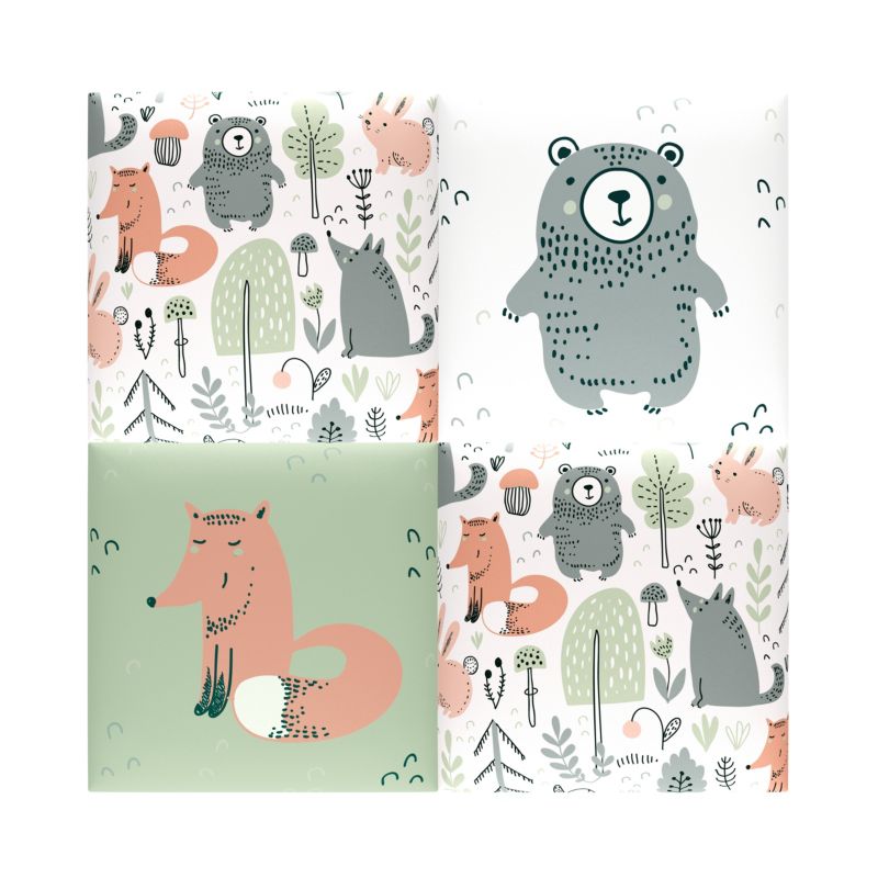 Panel ścienny tapicerowany Stegu Mollis kwadrat 30 x 30 cm Las - 4szt.