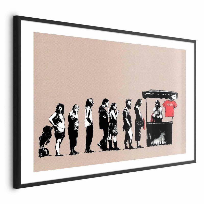 Plakat Artgeist Zniszczyć kapitalizm 90x60 cm z ramą czarną z marginesem 1 szt