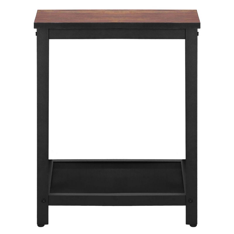 Stolik loftowy z półką Springos kawowy do salonu 45x45x55 cm czarno-brązowy 1 szt.