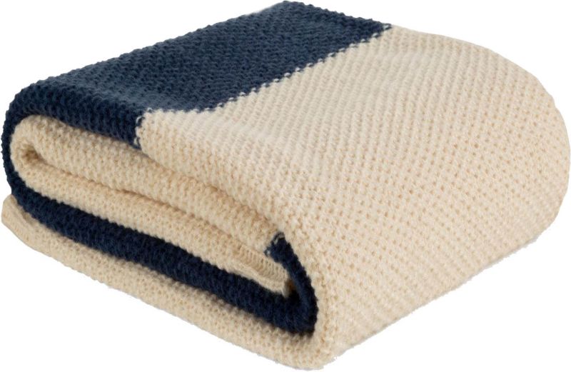 Koc Eurofirany Pled 130 x 170 cm granatowy / beżowy