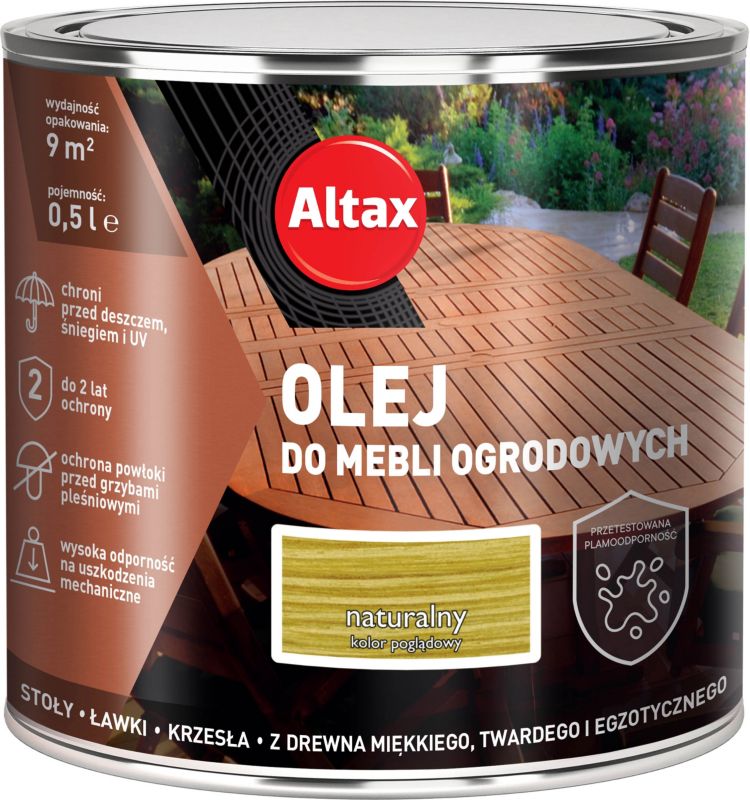 Olej do mebli ogrodowych Altax naturalny 0,5 l