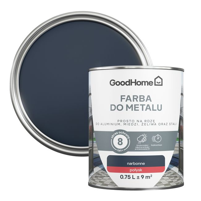 Farba antykorozyjna GoodHome połysk ciemny niebieski 0,75 l