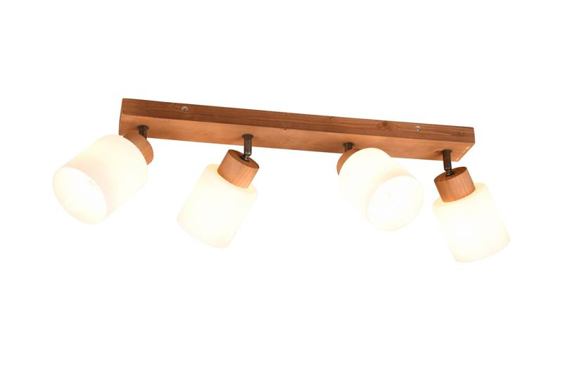 Lampa sufitowa wisząca RL Assam jasne drewno-biała wym: 21 x 60 x 10 cm 4xE14 x 1 szt.