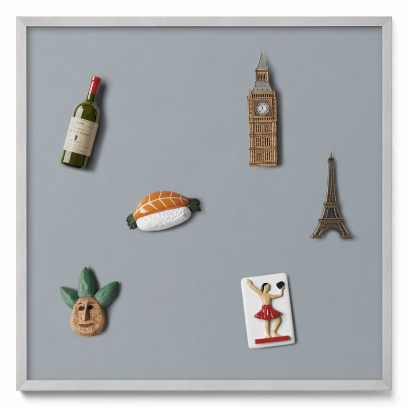 Tablica magnetyczna na ścianę Tulup 50x50 cm Kolor szary w srebrnej ramie 1 szt.