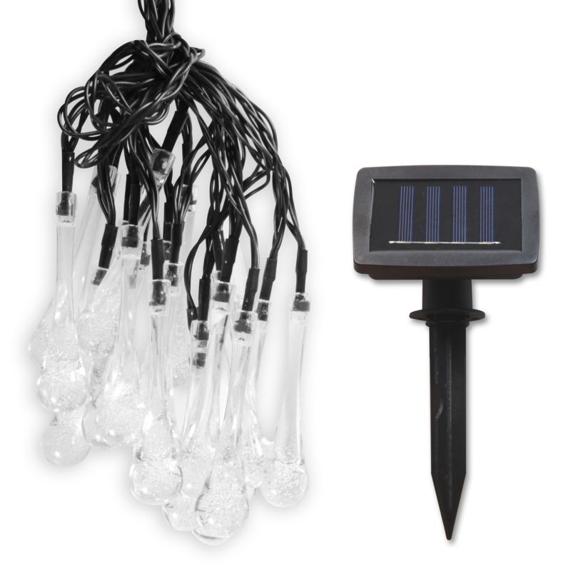 Girlanda LED solarna MasterLED łezka 20xLED 485cm 3000K ciepła biel z czujnikiem zmierzchu IP44 1 szt