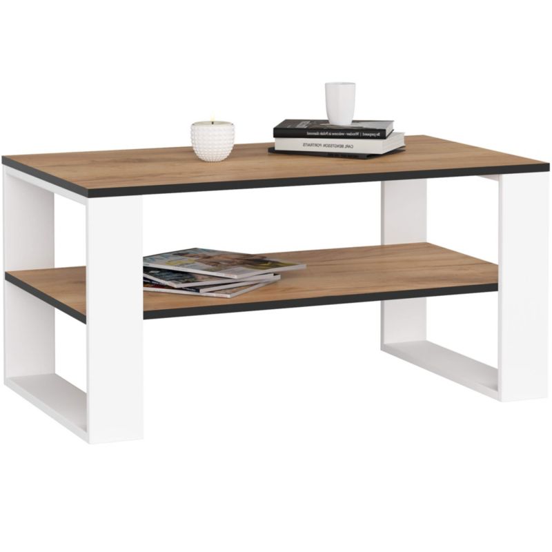 Stolik kawowy Akord Alex Dąb Craft 92 cm nogi kolor Biały 92x53x45 cm 1 szt.