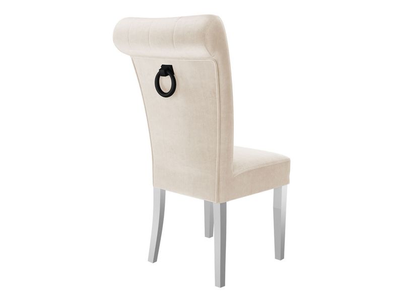 Krzesło MIRJAN 24 S65 biały półmat + kremowy + kołatka czarna 1 szt.