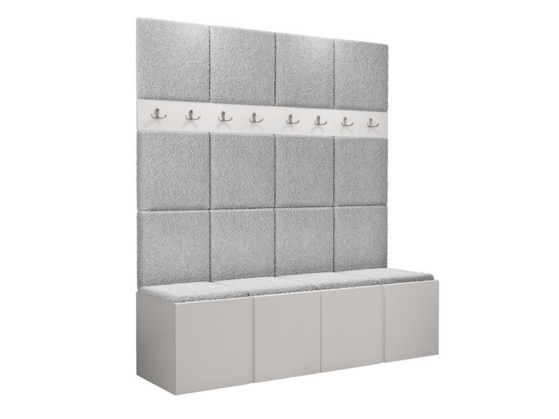 Garderoba MIRJAN 24 Orion V biały + szara bukla 1 kpl.