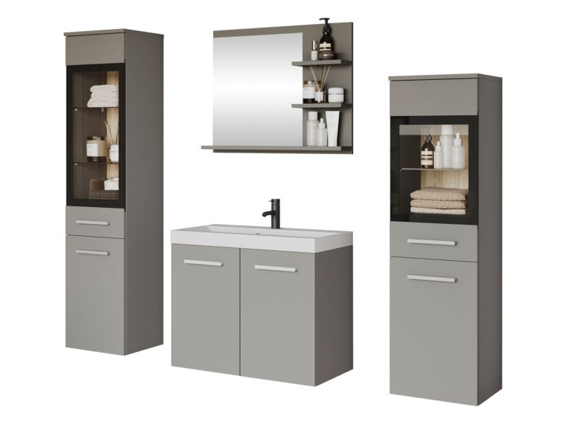 Meble łazienkowe MIRJAN 24 Madrit I szary pallad 1 kpl.