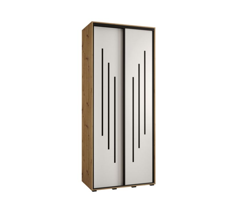 Szafa przesuwna Abiks DAVOS 8 wysoka szer.100cm gł.60cm artisan/biały/czarny 1szt.