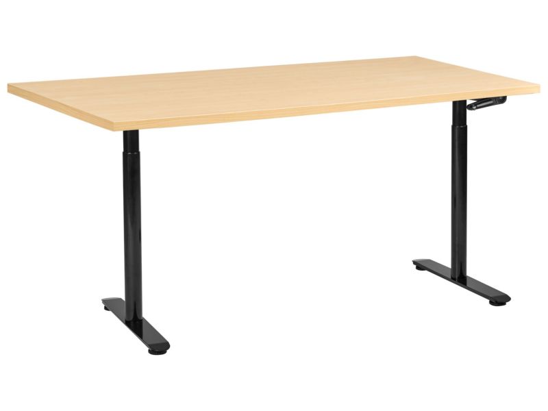 Biurko regulowane manualnie Destinas Czarny/ jasny brąz 160 cm 72 cm 1 szt.