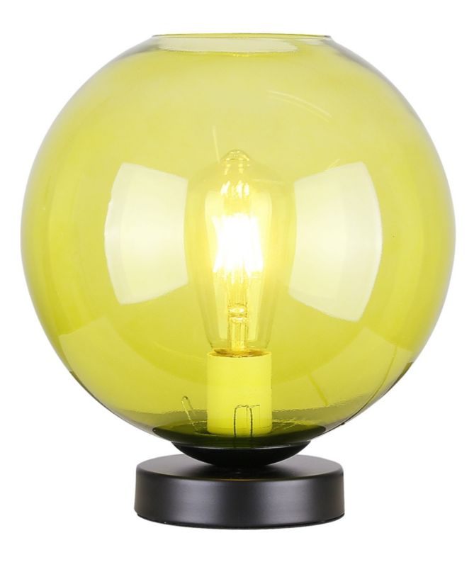 Lampa stołowa Candellux Globe czarno-zielona 1 x E27 x 60W IP20 wym: 28 x 25 x 25 cm szkło - 1 szt.