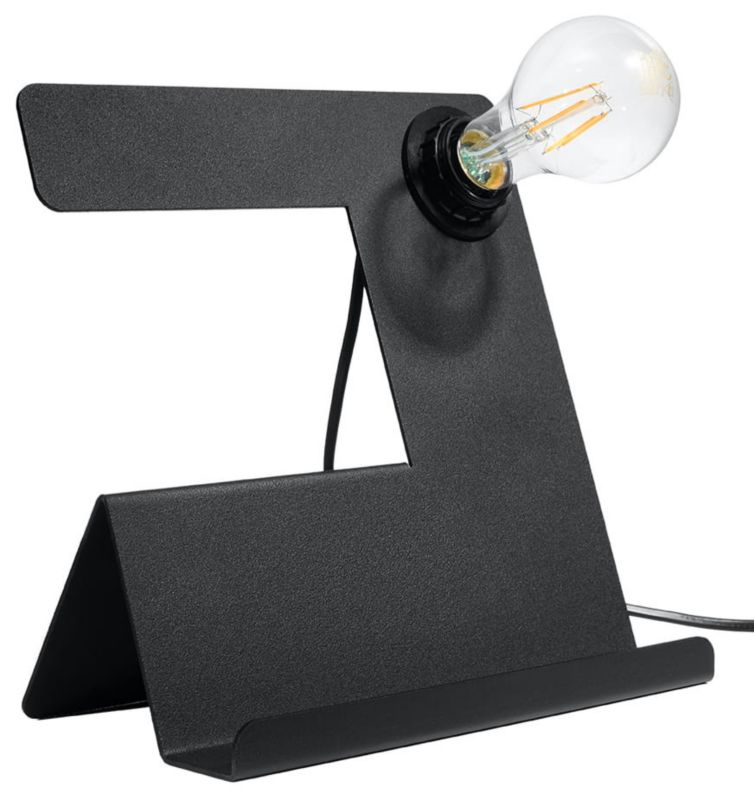 Lampka biurkowa Sollux Lighting Incline czarna 1 x E27 x 60W IP20 wym: 17 x 25 x 25 cm metal - 1 szt.