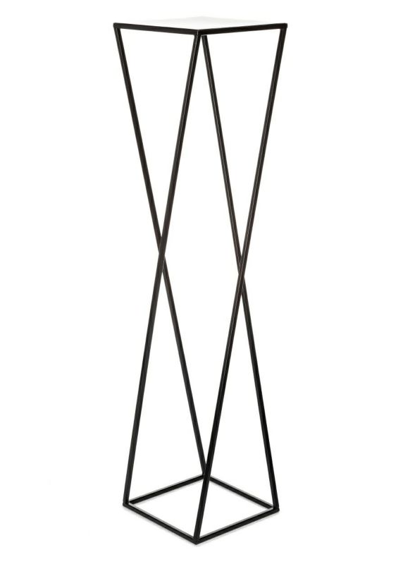 Kwietnik Stojący HowHomely Metalowy Czarny 24x100 cm