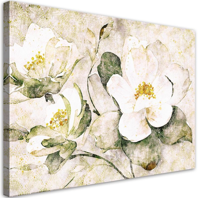 Obraz do salonu sypialni Feeby Białe Kwiaty Natura 120x80 cm 1szt