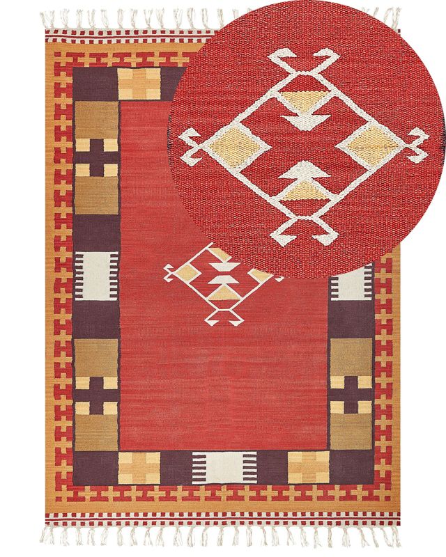 Dywan bawełniany kilim 200 x 300 cm wielokolorowy Parakar 1 szt.