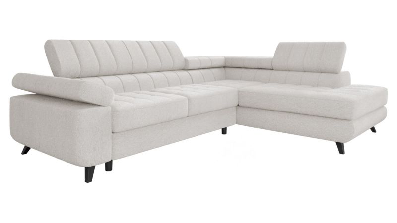 Narożnik z funkcją spania MIRJAN 24 Nord Premium prawy śmietankowa bukla 1 szt.