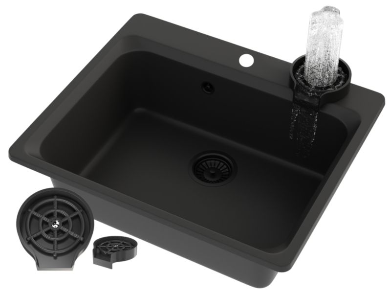 Zlew Granitowy Granitan Zante z Myjką Automatyczną i Syfonem 1kpl.