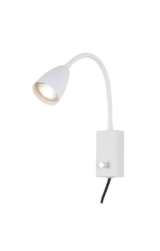 Kinkiet ścienny Rabalux Mika biały z włącznikiem do sypialni 1 x GU10 x 25W IP20 wym: 26 x 6 x 24 cm - 1 szt.