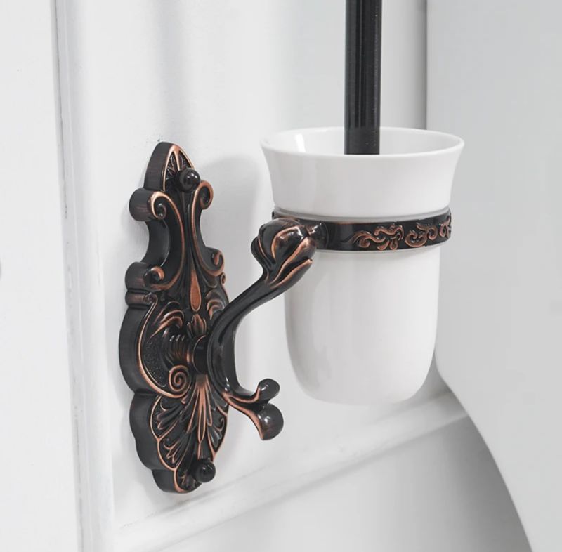 Szczotka toaletowa WC Lauferi BAON mosiężna wisząca czarna retro 1 szt.