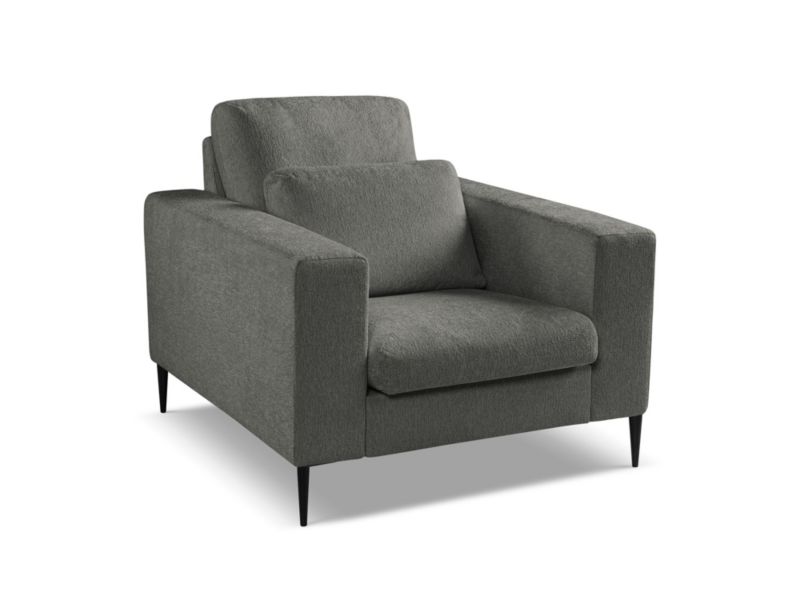 Fotel LaMiaSofa DIANO z tkaniny szenilowej 93x105 cm ciemny szary 1 szt.