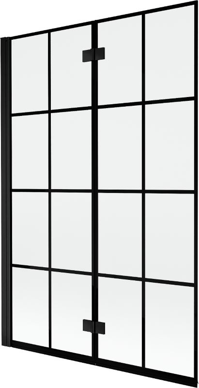 Parawan nawannowy Mexen Mist czarna kratka 120x150 cm 2-skrzydłowy 1 szt