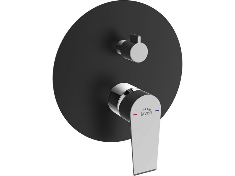 Bateria natryskowa Laveo podtynkowa Largo czarno-chromowa 1 szt.