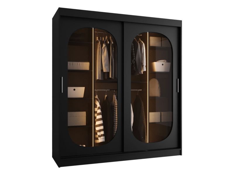 Szafa z oświetleniem MIRJAN 24 Bahrajn 180 czarny 1 szt.